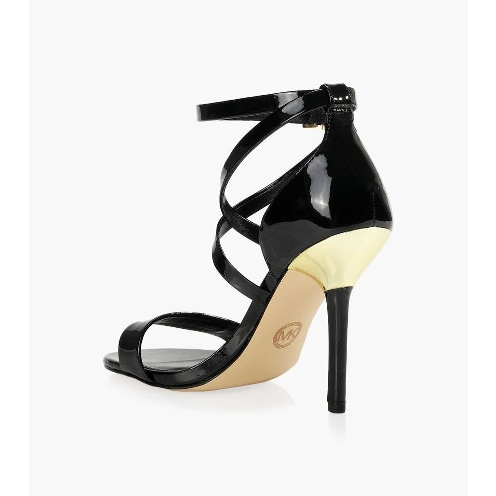 MICHAEL KORS Astrid Sandal Black Patent Leather Women’s Shoes Sz 10 - Picture 3 of 13